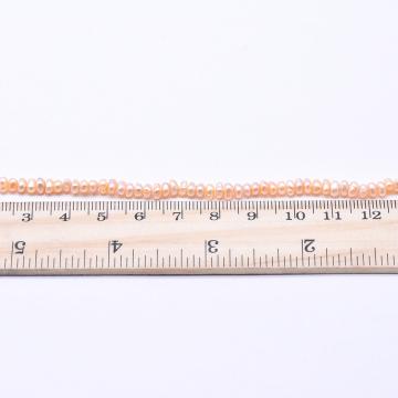 高品質淡水パールビーズ  ボタン 天然素材 ベージュ  3-5mm【1連（約159ヶ）】