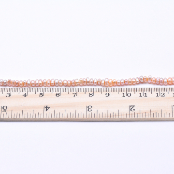 高品質淡水パールビーズ  ボタン 天然素材 ベージュ  3-5mm【1連（約156ヶ）】