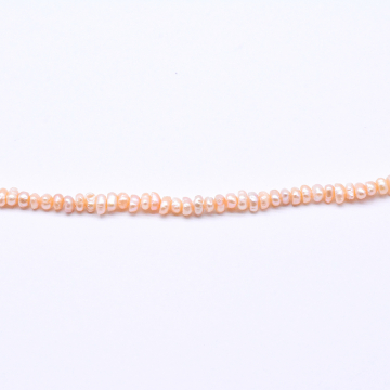 高品質淡水パールビーズ  ボタン 天然素材 ベージュ  3-5mm【1連（約158ヶ）】