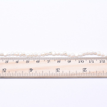 高品質淡水パールビーズ 不規則型 天然素材 ホワイト  3-3.5mm【1連（約100ヶ）】