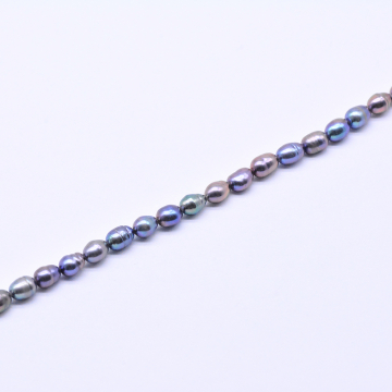 高品質淡水パールビーズ オーバル 天然素材 パープル  4-4.5mm【1連（約56ヶ）】