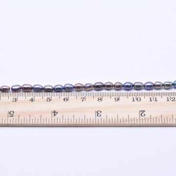 高品質淡水パールビーズ オーバル 天然素材 パープル  4-4.5mm【1連（約56ヶ）】
