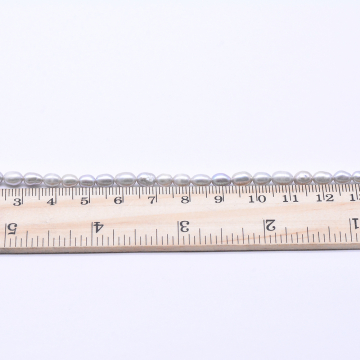 高品質淡水パールビーズ オーバル 天然素材 ライトパープル  4-4.5mm【1連（約58ヶ）】