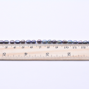 高品質淡水パールビーズ オーバル 天然素材 パープル  4-4.5mm【1連（約55ヶ）】