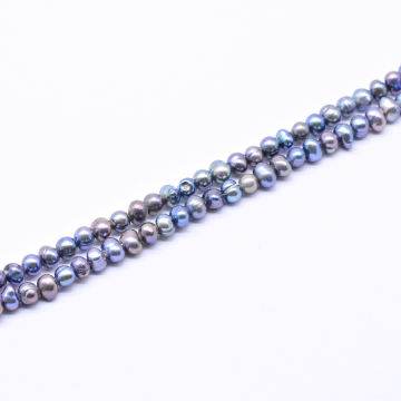 高品質淡水パールビーズ オーバル 天然素材 パープル 3-3.5mm【1連（約90ヶ）】