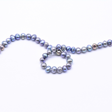 高品質淡水パールビーズ オーバル 天然素材 パープル 3-3.5mm【1連（約89ヶ）】
