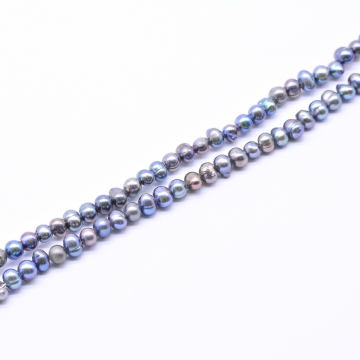 高品質淡水パールビーズ オーバル 天然素材 パープル 3-3.5mm【1連（約89ヶ）】