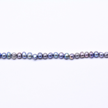 高品質淡水パールビーズ オーバル 天然素材 パープル 3-3.5mm【1連（約89ヶ）】
