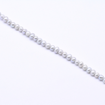 高品質淡水パールビーズ ラウンド 天然素材 ホワイト 3.5mm【1連（約93ヶ）】