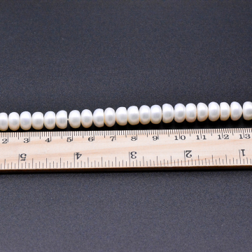 高品質淡水パールビーズ ボタン 天然素材 ホワイト  8-9mm【1連（約70ヶ）】
