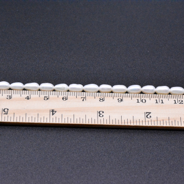 高品質淡水パールビーズ オーバル 天然素材 ホワイト  5mm【1連（約44ヶ）】