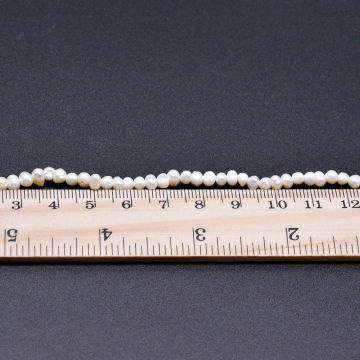 高品質淡水パールビーズ 不規則 天然素材 ホワイト  3.5mm【1連（約101ヶ）】