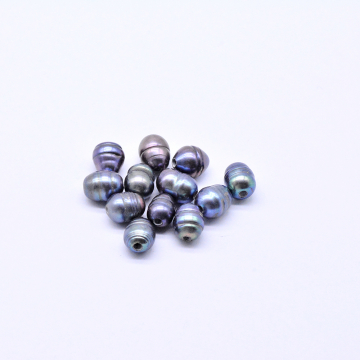 高品質淡水パールビーズ オーバル 天然素材 パープル 8-9mm【2ヶ】