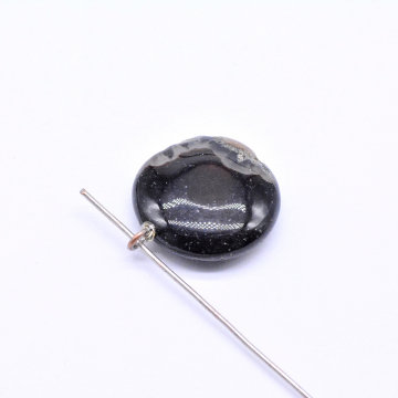 天然石チャーム グレーアゲート 円形 19×23mm (1ヶ)