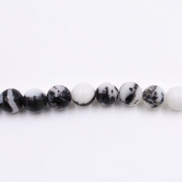 天然石ビーズ ラウンド ブラックホワイトアゲート 4mm 1連（約90ケ）