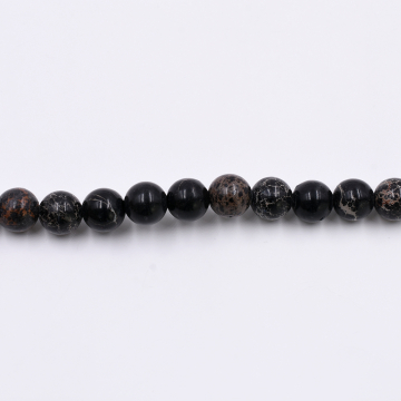 天然石ビーズ ラウンド ブラック 12mm 1連（約32ケ）