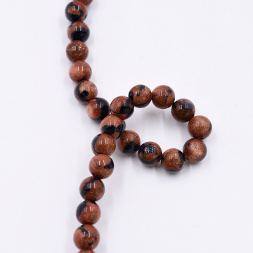 天然石ビーズ ラウンド ゴールドストーン 8mm 1連（約48ケ）