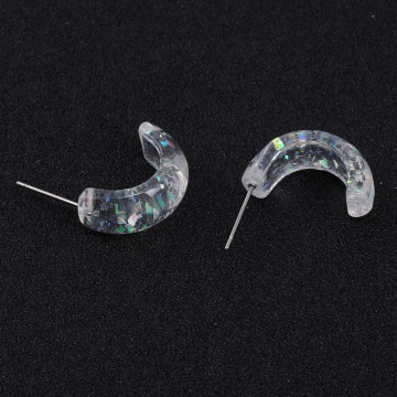 高品質樹脂ピアス Cフープ 8×20mm（4ヶ）