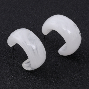 高品質樹脂ピアス Cフープ 12×26mm（4ヶ）