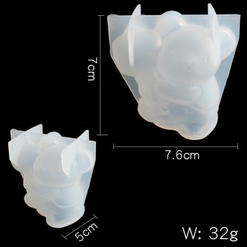 シリコンモールド　手作り　立体　ネズミ型 76×70×50mm（2ヶ）