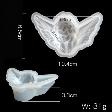 シリコンモールド　手作り　天使の羽　石膏レジン 104×65×33mm （2ヶ）