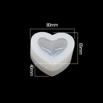 シリコンモールド　手作り　立体　ハート型 80×65×40mm   （2ヶ）