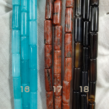 天然石ビーズ  円柱形  4×13mm （1連約38cm）  4×13mm 管形