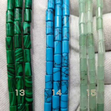 天然石ビーズ  円柱形  3×6mm （1連約38cm） 3×6mm管形