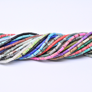 天然石ビーズ 円柱形 4×13mm  【1連(約29ヶ）】