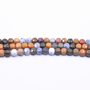 天然石ビーズカット正方形 カラーミックス 5×5mm 【1連（約72ヶ）】
