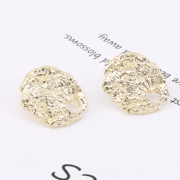 デザインピアス 不規則オーバル 1穴 19×22mm ゴールド（4ヶ）