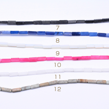 天然石ビーズ 長方形 4×13mm  【1連(約29ヶ）】