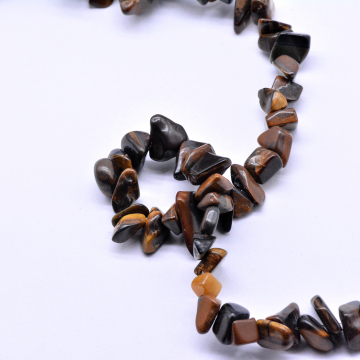 天然石ビーズ 不規則 水晶チップビーズブラウン10連（1連約84cm）】