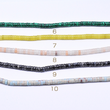 天然石ビーズ ソロバン 3×6mm  【1連(約133ヶ）】