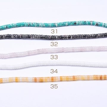 天然石ビーズ ソロバン 3×6mm  【1連(約133ヶ）】
