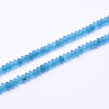 天然石ビーズ ソロバン  アクワマリン  ミルキーアクアマリン 2×4mm  【1連(約162ヶ）】