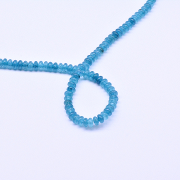 天然石ビーズ ソロバン  アクワマリン  ミルキーアクアマリン 2×4mm  【1連(約162ヶ）】