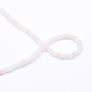 天然石ビーズ ソロバン  ピンクベージュ  2×4mm  【1連(約149ヶ）】