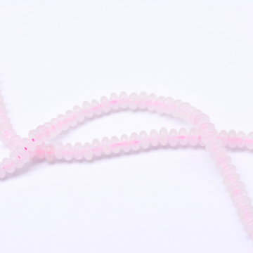 天然石ビーズ ソロバン ローズクォーツ  2×4mm  【1連(約152ヶ）】