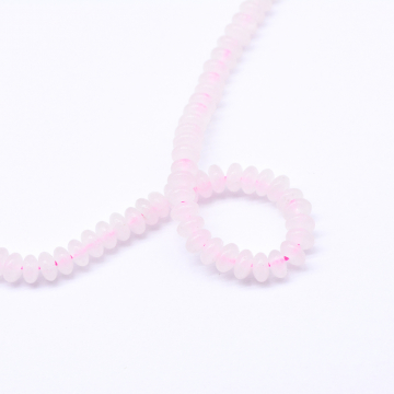 天然石ビーズ ソロバン ローズクォーツ  2×4mm  【1連(約152ヶ）】