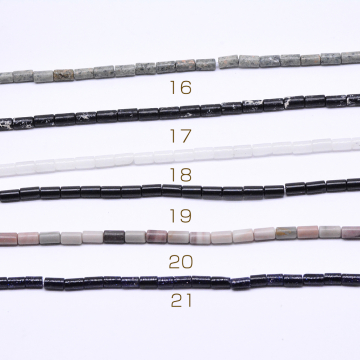 天然石ビーズ 円柱形  3×6mm  【1連(約66ヶ）】