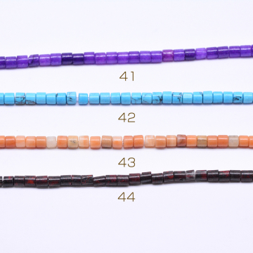 天然石ビーズ 円柱形  4×4mm  【1連(約101ヶ）】