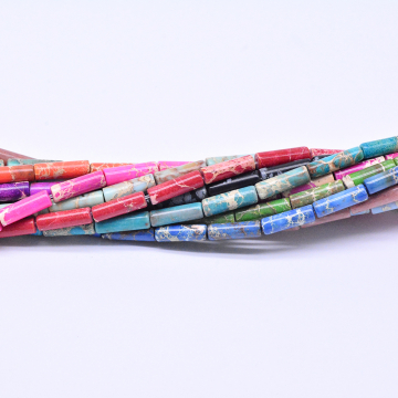 天然石ビーズ 円柱形  4×14mm  【1連(約29ヶ）】