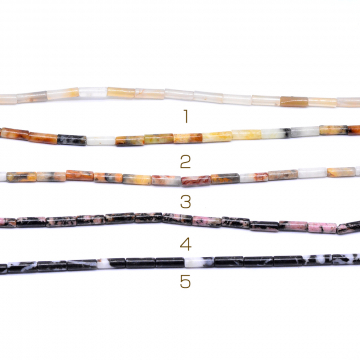 天然石ビーズ 円柱形 4×13mm【1連(約30ヶ）】