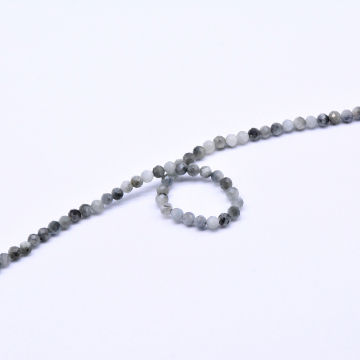 天然石ビーズ 丸玉カット グレー  3mm 【1連(約133ヶ）】