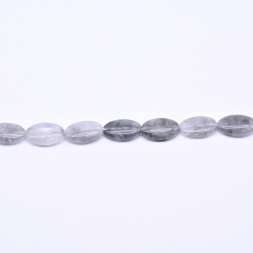 天然石ビーズ  オーバル グレー  12×20mm 【1連(約20ヶ）】