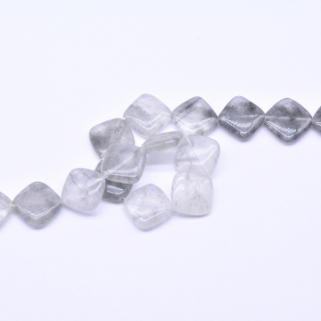 天然石ビーズ  菱形 グレー  17×17mm 【1連(約23ヶ）】