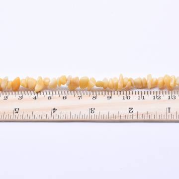 天然石ビーズ   ミックス カラフル 不規則  ライトイエロー 10連（1連約84cm）】