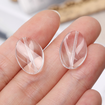 ガラスビーズ ガラスクリアビーズ ツイストオーバル 13×18mm（4ヶ）