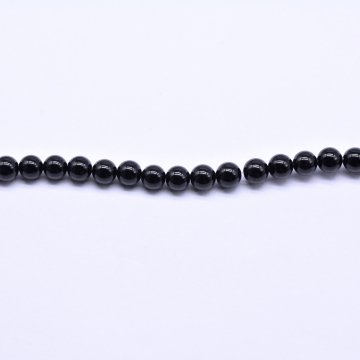 天然石ビーズ ブラックオニキス 丸玉8mm【1連（約48個）】
